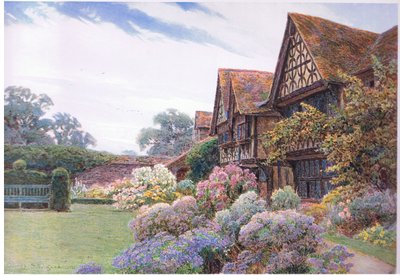 Il cortile, Great Tangley Manor, Surrey, da The Gardens of England: In the Southern and Western Counties pubblicato da The Studio, 1907 da George Samuel Elgood